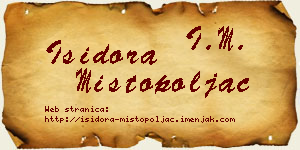 Isidora Mistopoljac vizit kartica